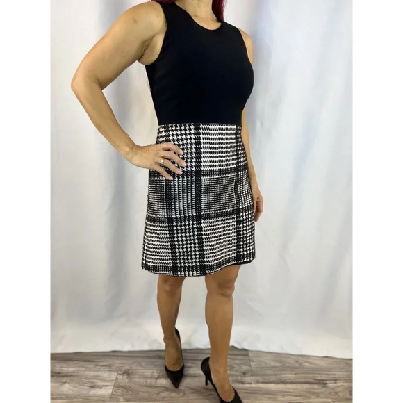 Theory Black White Tweed Wool Blend Sheath Dress $495 - Picture 6 of 14